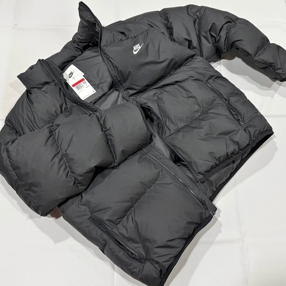 Nike Black Puffer Jacket with White Logo